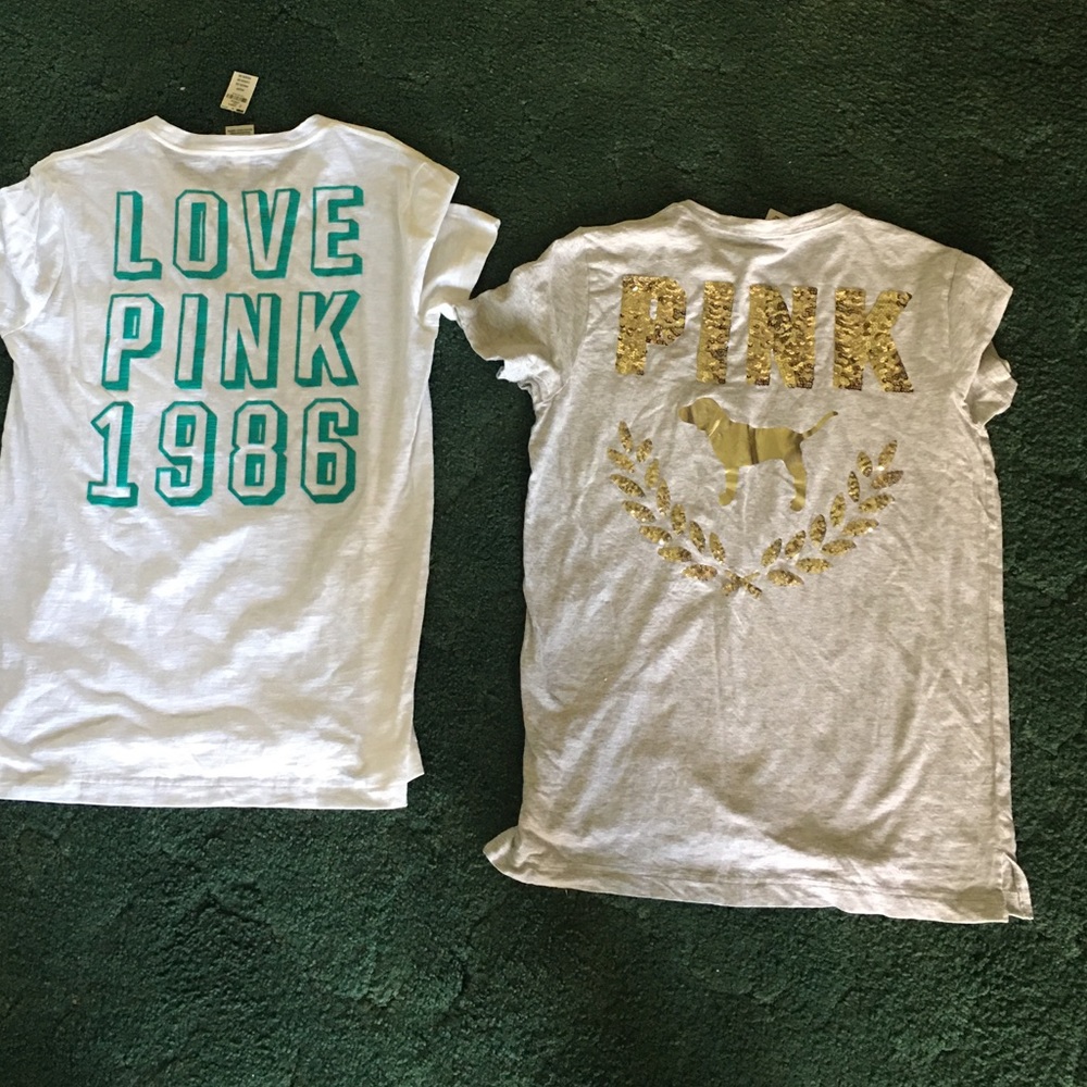 Two VS Pink Campus Tees